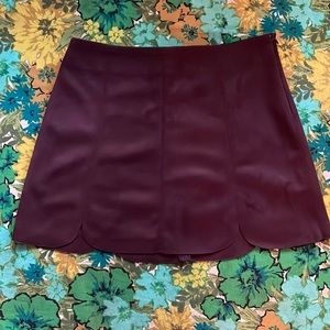 Pull & Bear Faux Suede Plum Skirt